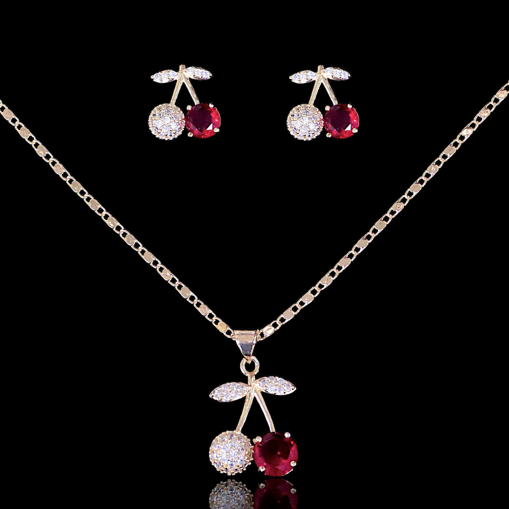 Gold Filled Barbados Cherry Zirconia Set